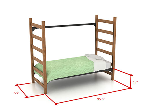 Low bed with dimensions